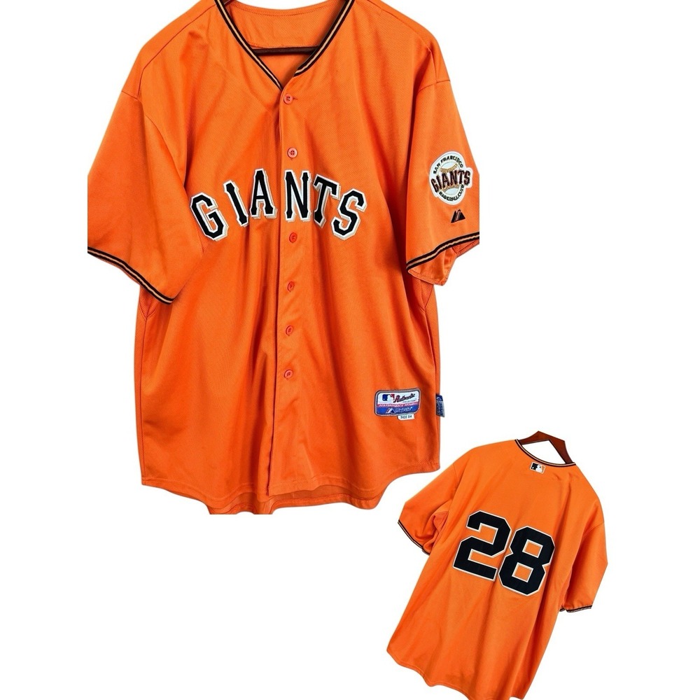 Buster Posey #28 San Francisco Giants MLB Majestic Jersey Adult Size 54 Orange